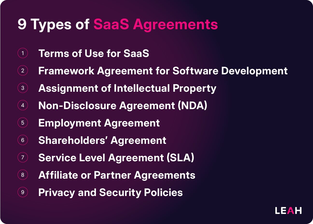 9 Types of SaaS Agreements